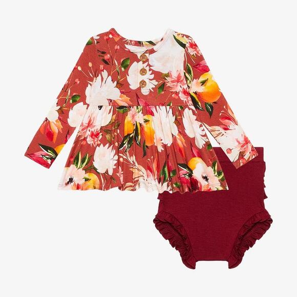 Posh Peanut Leonora Henley Peplum Top & Bloomer Set - Picture 1 of 7
